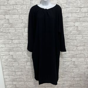 CHICO'S Black Crepe Occasion Bow Back Shift Dress Size 1 US 8 / 10‎ / Medium New